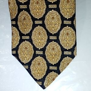 Christian Dior Monsieur vintage silk black and yellow tie